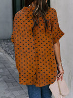 Women's Collared Shirt – Striped & Dotted Plus Size