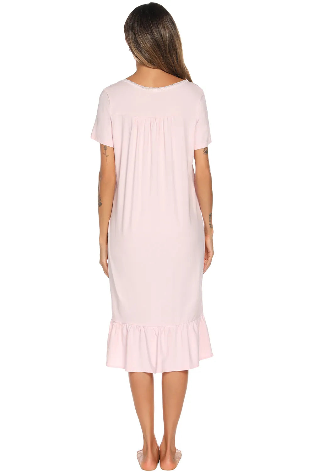 Women's Lounge Dress – Lace Square Neck