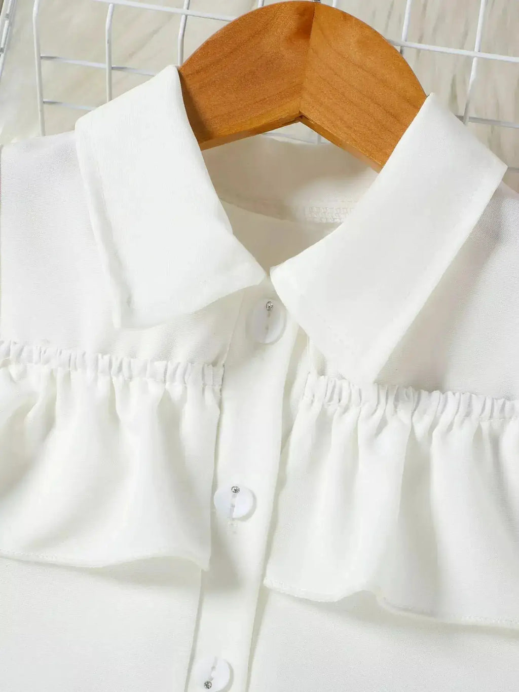 Girls White Ruffle Cold Shoulder Top and Shorts Set with Belt — Parfymia