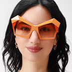 Women's Sunglasses – Oversized Geometric Orange