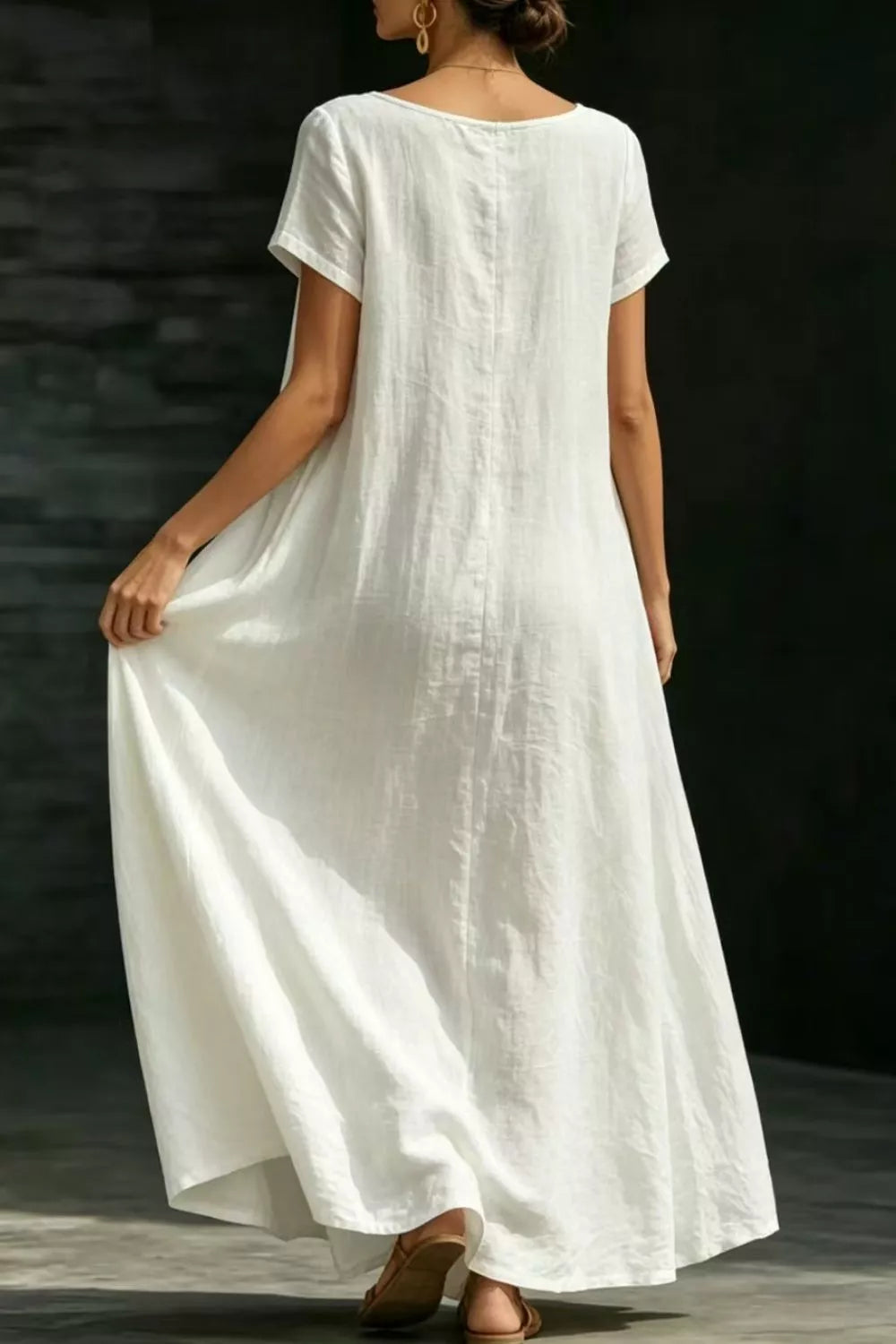 Women's Maxi Dress – Loose Casual Short Sleeve