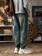 Men's Vintage Wash Straight Leg Jeans