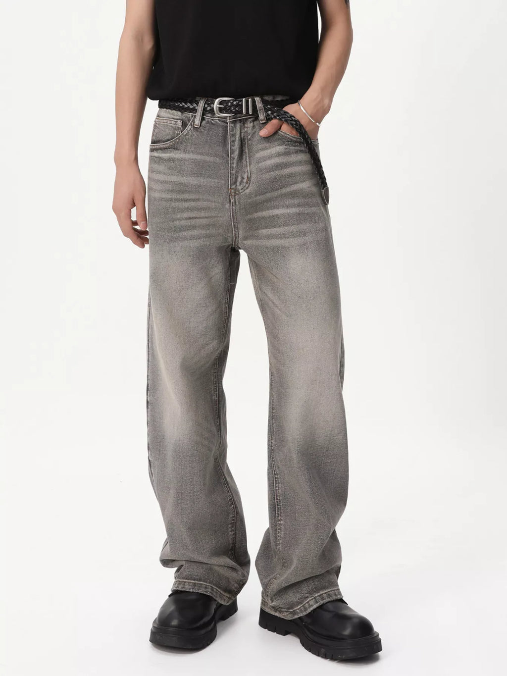 Men's Wide Leg Jeans – Vintage Wash