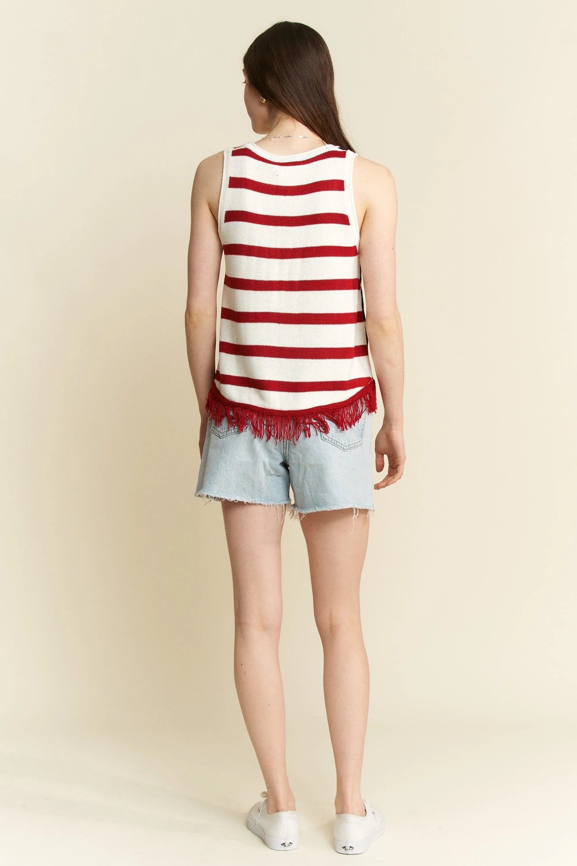 Women's Tank Top – American Flag Fringe