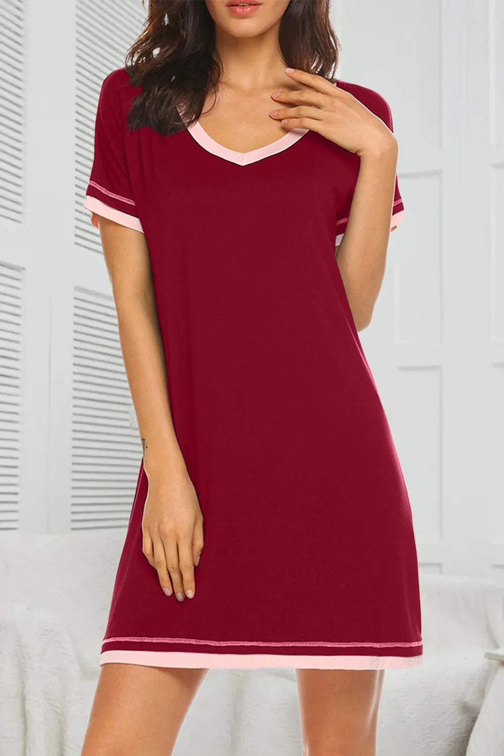 Women's Lounge Dress – Contrast Trim