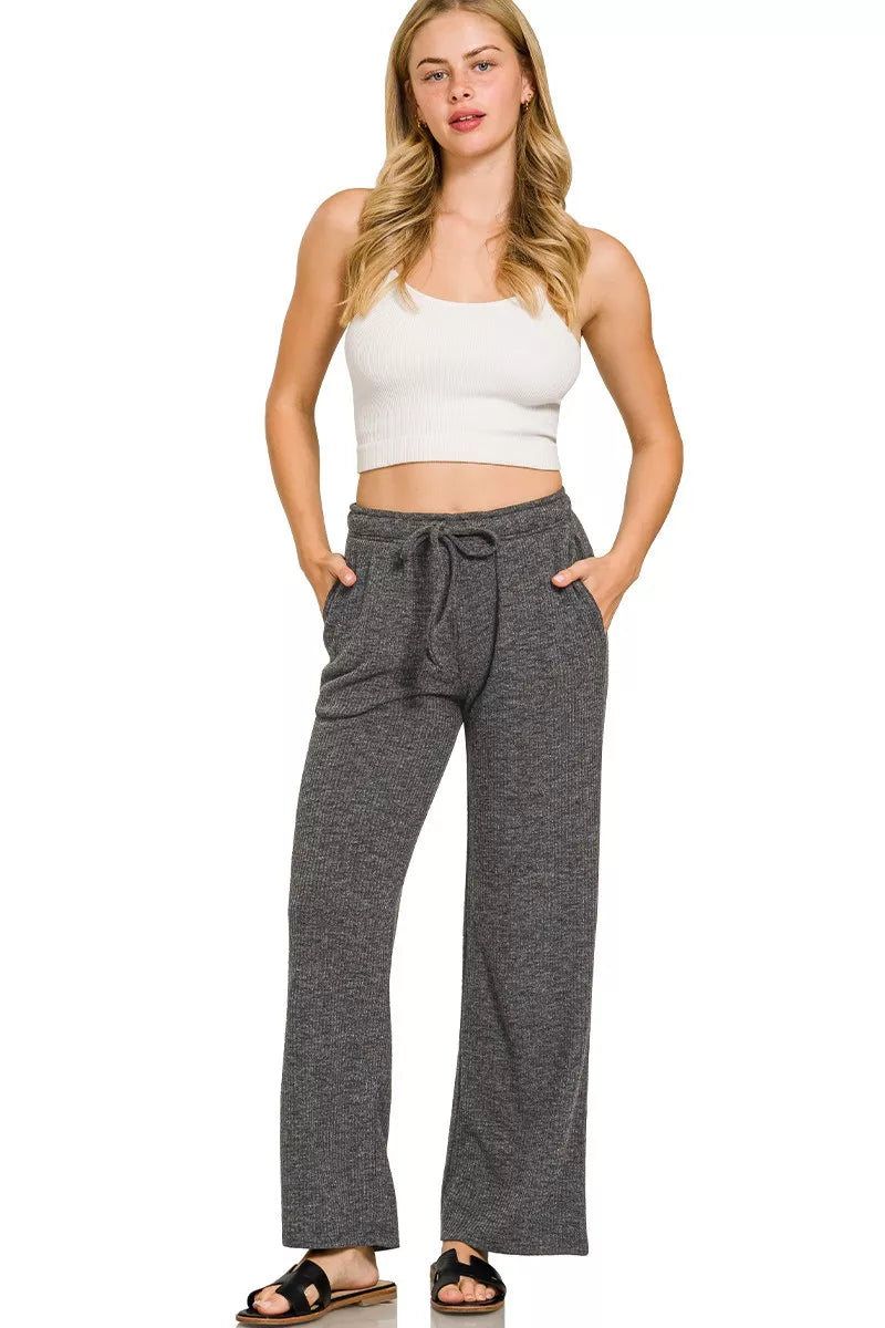 Women's Lounge Pants – Ribbed Drawstring