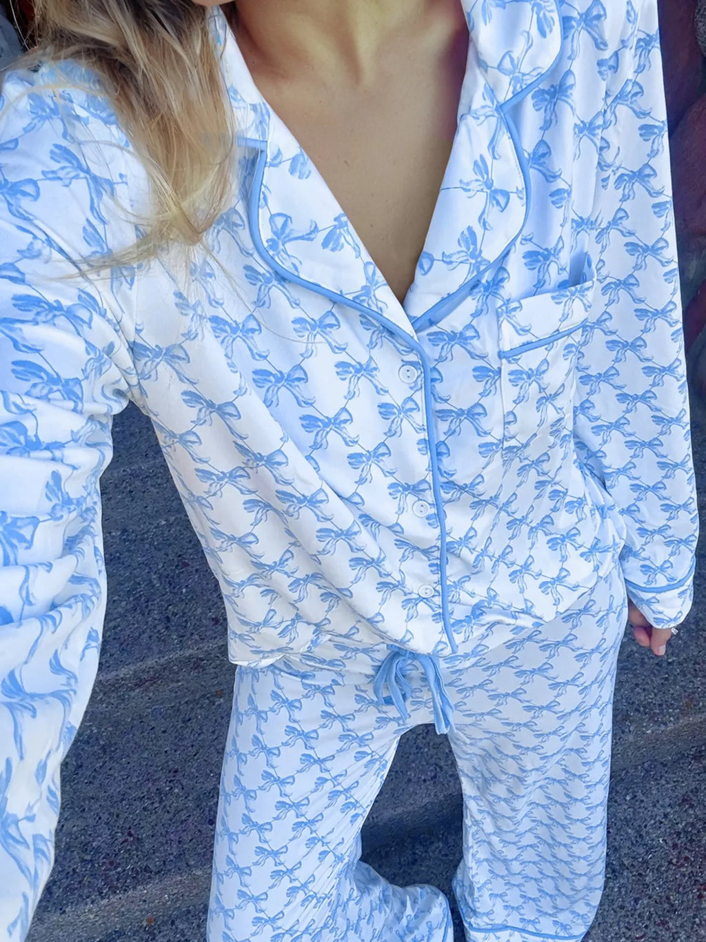 Women's Loungewear Set – Bow Print