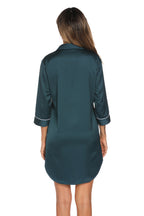 Women's Night Dress – Button-Up Collared