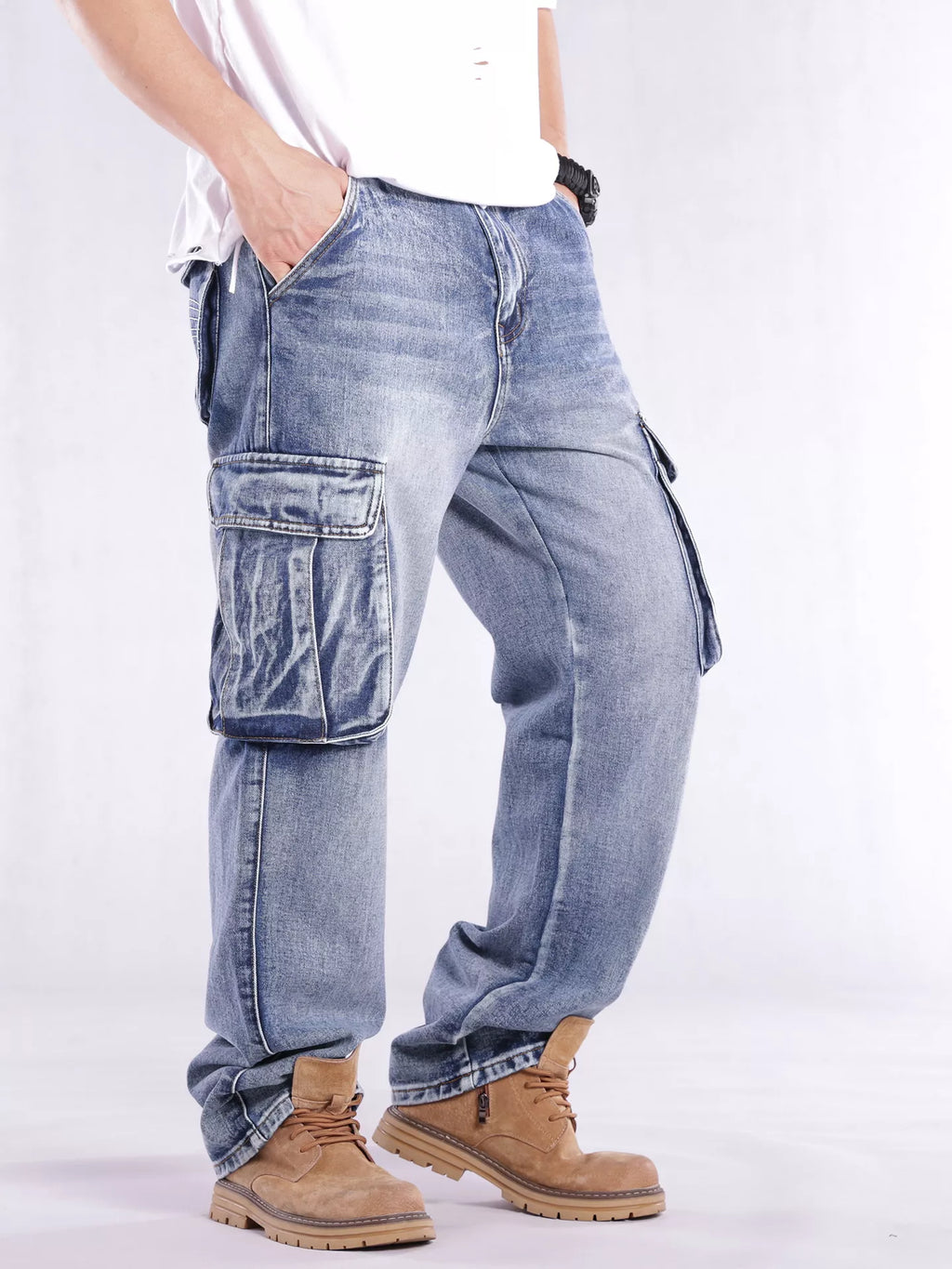 Men's Cargo Jeans Loose Fit