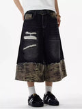 Men's Shorts – Distressed Wide Leg Denim