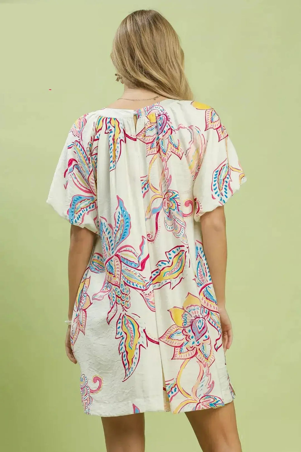 Umgee Boho Floral Print Mini Dress with Pockets Trendsi
