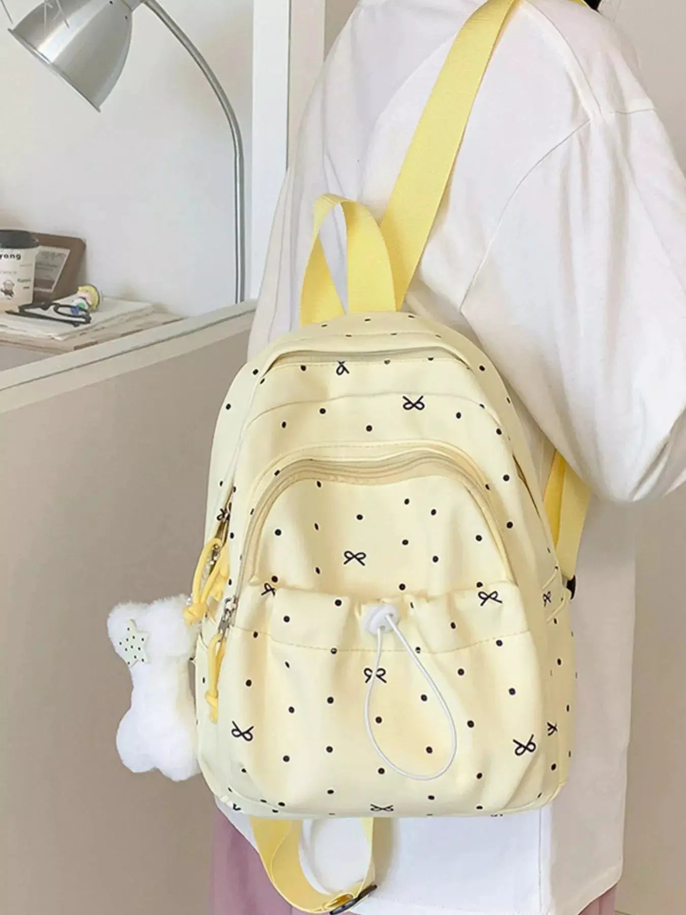 Polka Dot Mini Lightweight Backpack Bag For Everyday Use Oxford Cloth — Parfymia