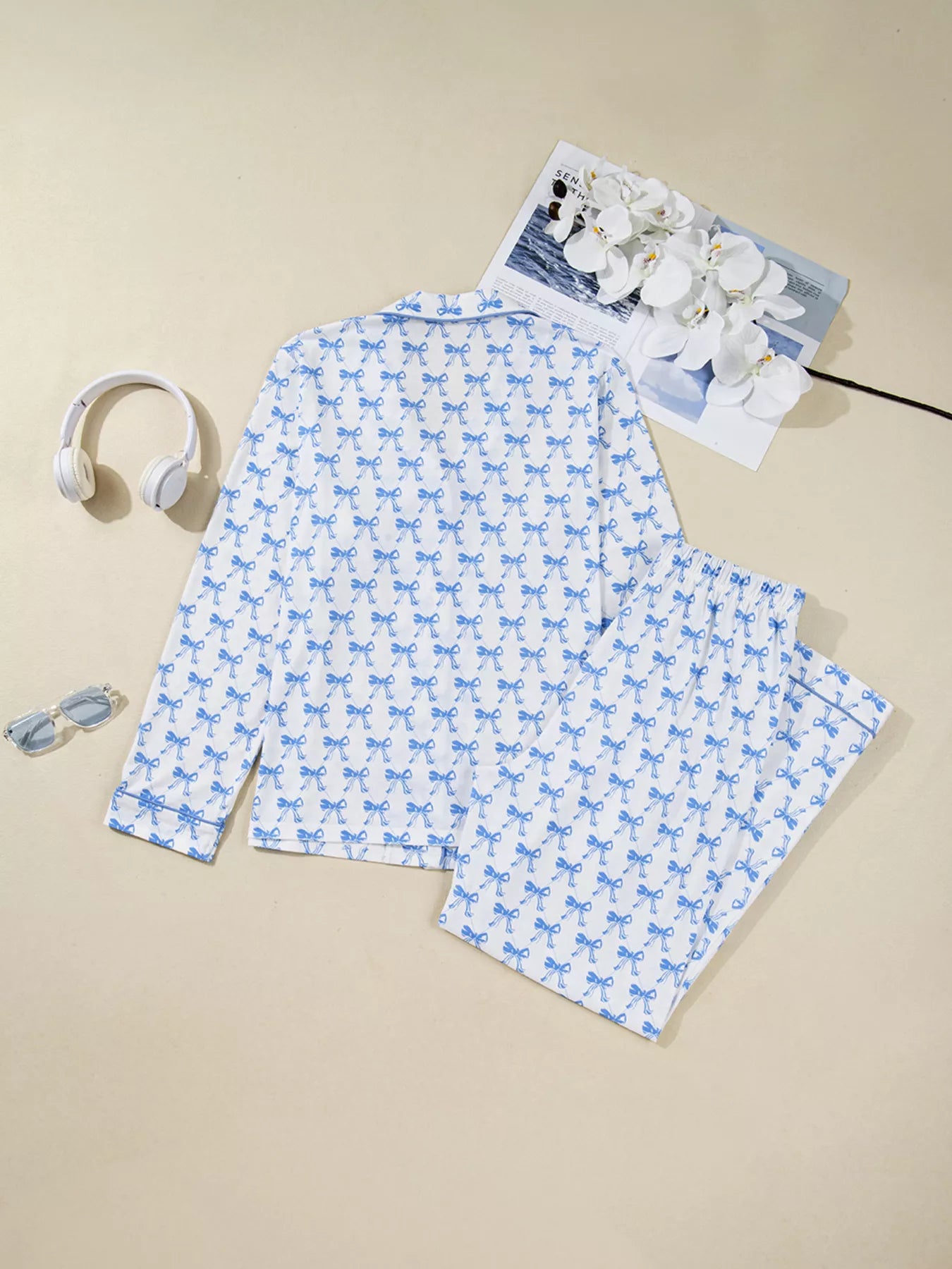 Women's Loungewear Set – Bow Print