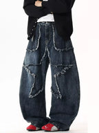 Men's Pants Star Patchwork Wide Leg Jeans