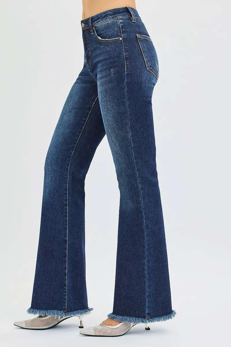Women's Flare Jeans – Tummy Control Mid Rise