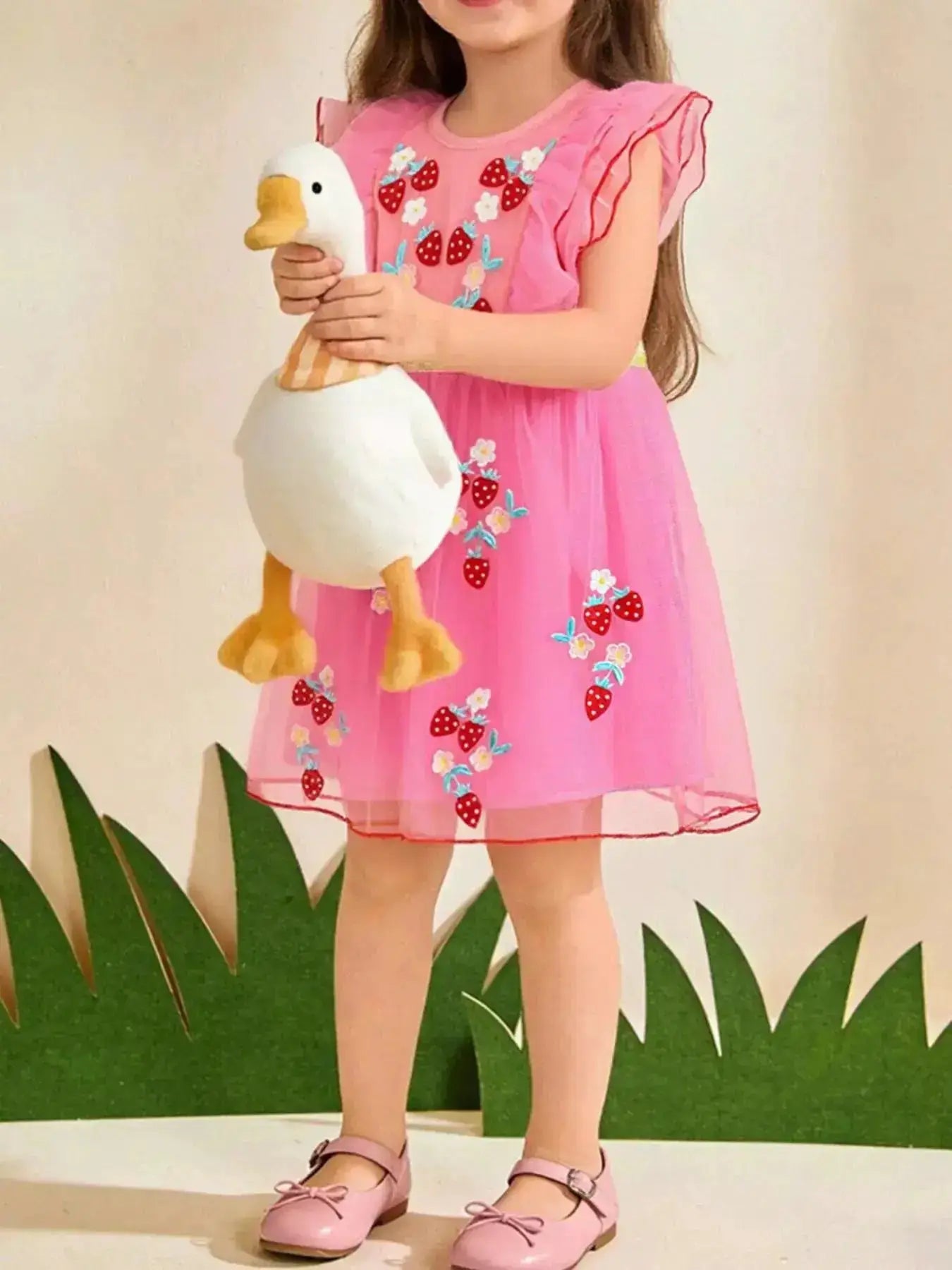 Children's Tulle Dress with Strawberry Embroidery by Parfymia