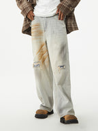 Men's Distressed Wide Leg Jeans