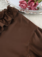 Women's Shorts Set – Ruffled V-Neck Top