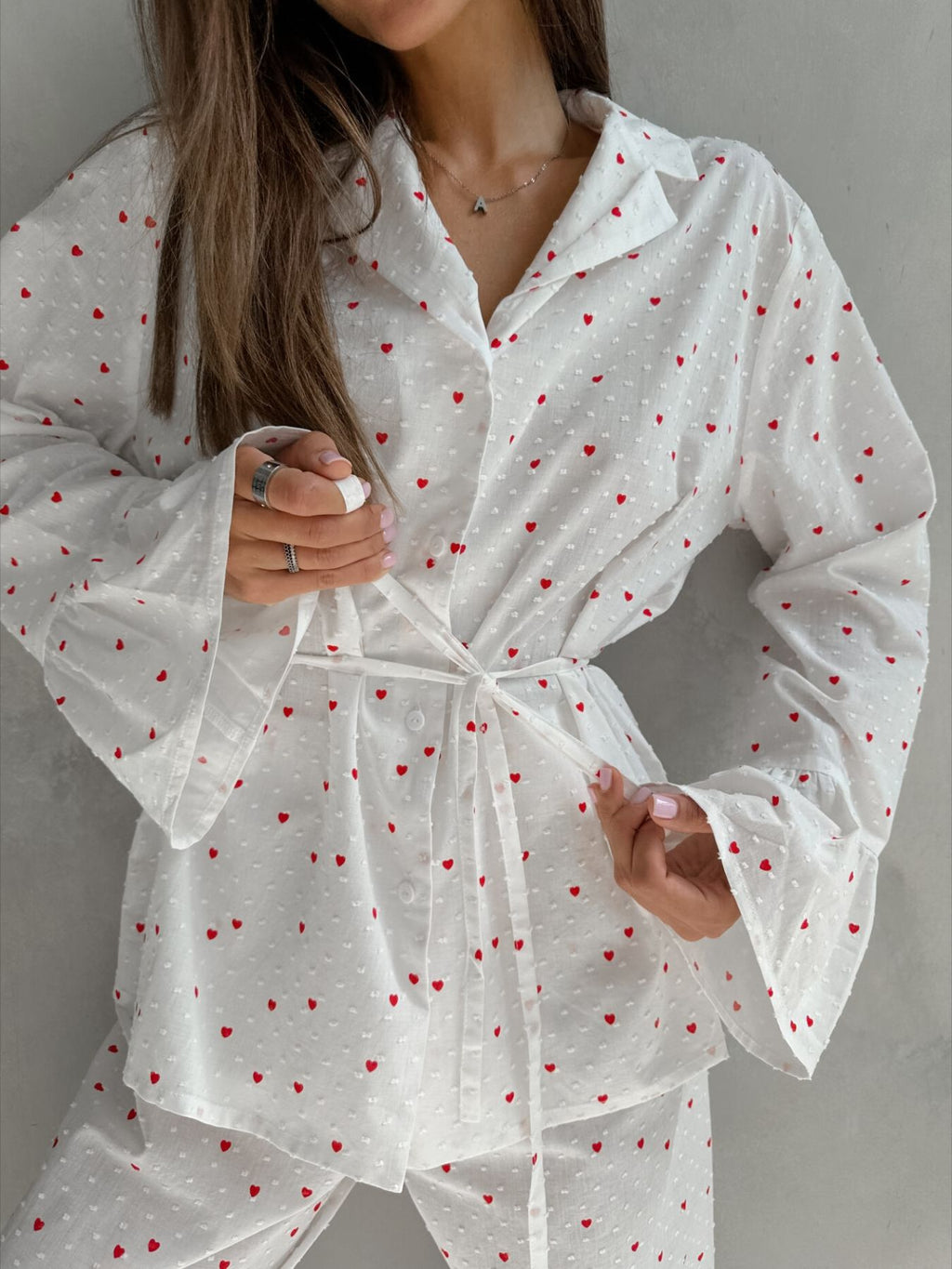 Women's Loungewear Heart Print Cotton Set