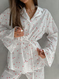 Women's Loungewear Heart Print Cotton Set