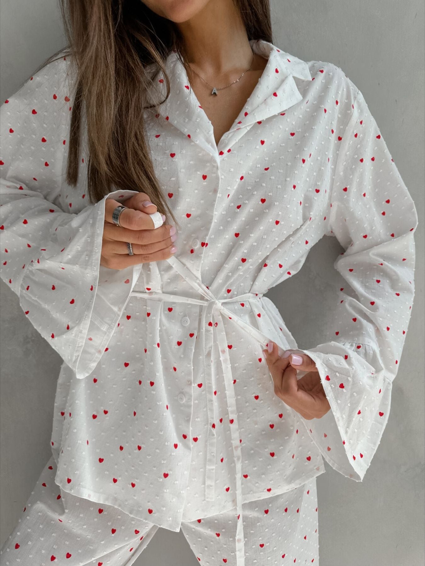 Women's Loungewear Heart Print Cotton Set