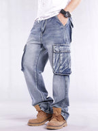 Men's Cargo Jeans Loose Fit