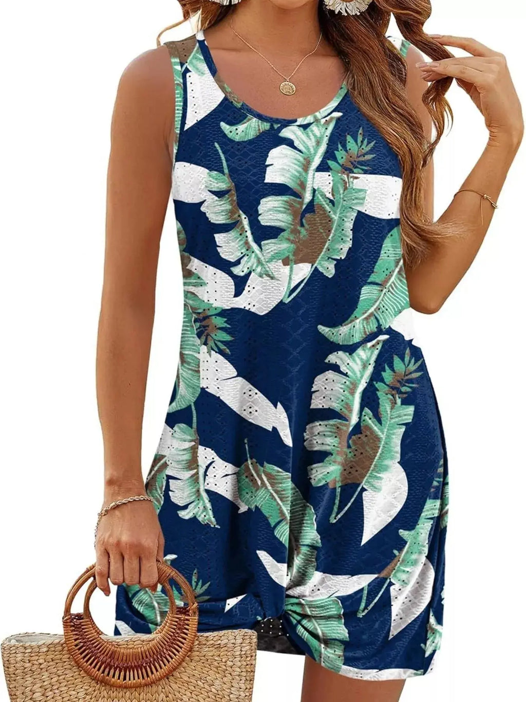 Sleeveless Knotted Hem Tank Dress Trendsi